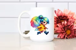 Cute Baby Fairy Running PNG Product Image 2