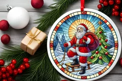 Round Christmas Ornament Sublimation|Clipart Product Image 1