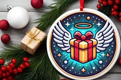 Round Christmas Ornament Sublimation|Clipart Product Image 2