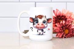 Baby Cow Expressive Thoughtful Clipart Product Image 2