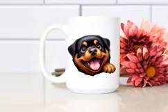 Enthusiastic Funny Rottweiler | Sublimation | Clipart Product Image 2