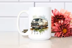 Vintage Dirty Van with Balloons PNG Product Image 2