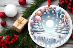 Round Christmas Ornament Sublimation|Clipart Product Image 2