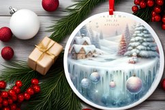 Round Christmas Ornament Sublimation|Clipart Product Image 2