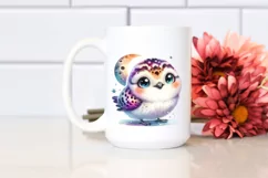 Colorful Baby Ptarmigan with Moon | Clipart Product Image 2