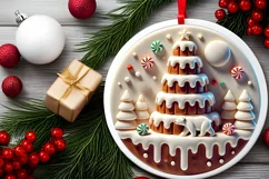 Round Christmas Ornament Sublimation|Clipart Product Image 1