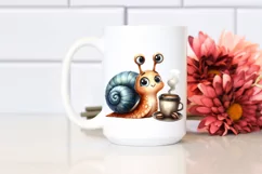 Funny Cute Snail Holding Cup of Coffee Product Image 2
