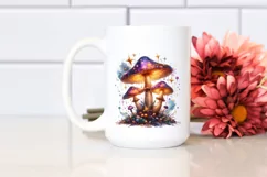 Shiny Magical Mushroom Watercolor Splash PNG Product Image 2