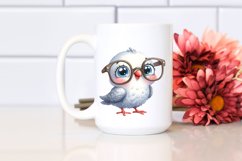 Funny Watercolor Baby Dove Clipart Product Image 2