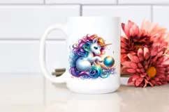 Colorful Baby Unicorn with Magic Orb PNG Product Image 2