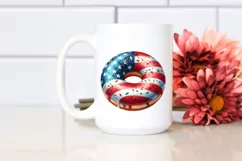 Vintage Donut USA Flag Watercolor Product Image 2