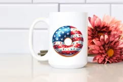 Vintage Donut USA Flag Watercolor Product Image 2