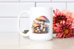 Shiny Wooden Stained Mushroom Watercolor Splash PNG Product Image 2