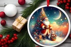 Round Christmas Ornament Sublimation|Clipart Product Image 1
