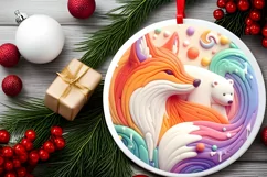Round Christmas Ornament Sublimation|Clipart Product Image 1