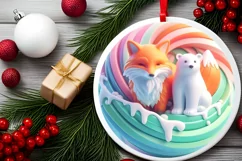 Round Christmas Ornament Sublimation|Clipart Product Image 1