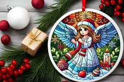 Round Christmas Ornament Sublimation|Clipart Product Image 1