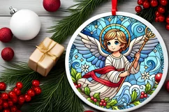 Round Christmas Ornament Sublimation|Clipart Product Image 1