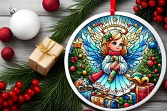 Round Christmas Ornament Sublimation|Clipart Product Image 1