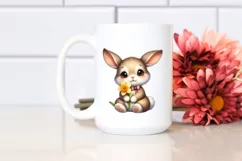 Rabbit | Bunny Flower, Clipart |T-shirt, Mug PNG Product Image 2