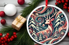 Round Christmas Ornament Sublimation|Clipart Product Image 1