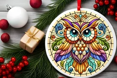 Round Christmas Ornament Sublimation|Clipart Product Image 1