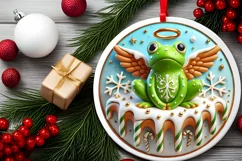 Round Christmas Ornament Sublimation|Clipart Product Image 1