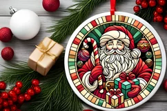 Round Christmas Ornament Sublimation|Clipart Product Image 1
