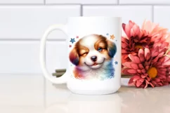 Colorful Baby Dog Winking | Sublimation Clipart Product Image 2