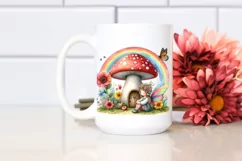 Colorful Rainbow Mushroom Fairy | Clipart Product Image 2