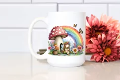 Colorful Rainbow Mushroom Fairy | Clipart Product Image 2