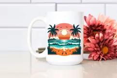 Retro Tropical Beach Sunset | Sublimation | PNG Clipart Product Image 2