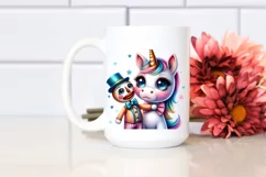 Colorful Baby Unicorn with Ventriloquist's Dummy PNG Product Image 2