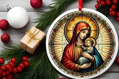Round Christmas Ornament Sublimation|Clipart Product Image 1