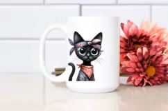 Funny Skinny Black Cat with Fancy es Product Image 2