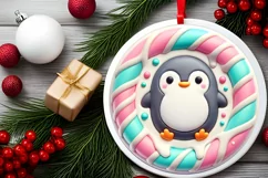 Round Christmas Ornament Sublimation|Clipart Product Image 1