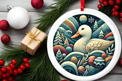 Round Christmas Ornament Sublimation|Clipart Product Image 1