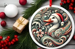 Round Christmas Ornament Sublimation|Clipart Product Image 1