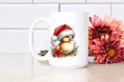Cute Baby Duck with Santa Hat PNG Product Image 2