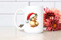 Cute Baby Duck with Santa Hat PNG Product Image 2