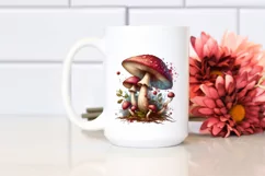 Detailed Mushroom Watercolor Splash PNG Product Image 2