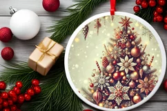 Round Christmas Ornament Sublimation|Clipart Product Image 1