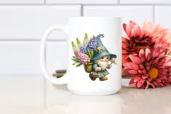 Gnome with Hyacinth Bouquet | Sublimation | Clipart Product Image 2