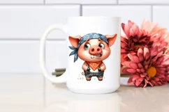 Funny Pig Standing with Bandana | Clipart Product Image 2