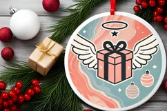Round Christmas Ornament Sublimation|Clipart Product Image 1