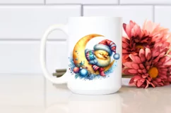 Baby Chicken Christmas Moon | Clipart Product Image 2