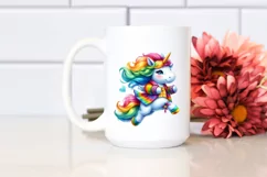 Jumping Dressed Baby Unicorn PNG Product Image 2