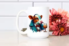 Colorful Baby Cow in Speakeasy PNG Product Image 2