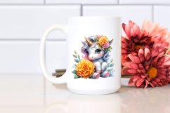 Cute Baby Unicorn Watercolor Clipart Product Image 2