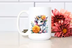 Cute Baby Unicorn Watercolor Clipart Product Image 2